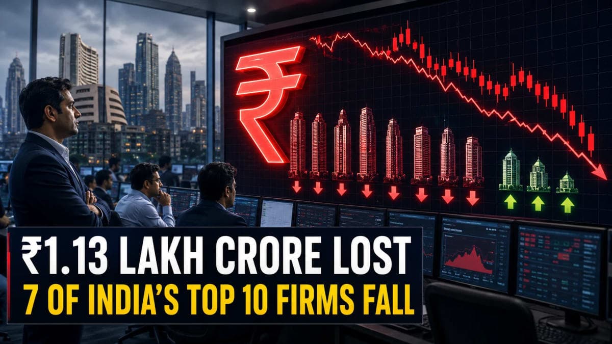 Seven of India’s 10 Biggest Companies Lose ₹1.13 Lakh Crore in a Week—Airtel, Reliance Hit Hardest