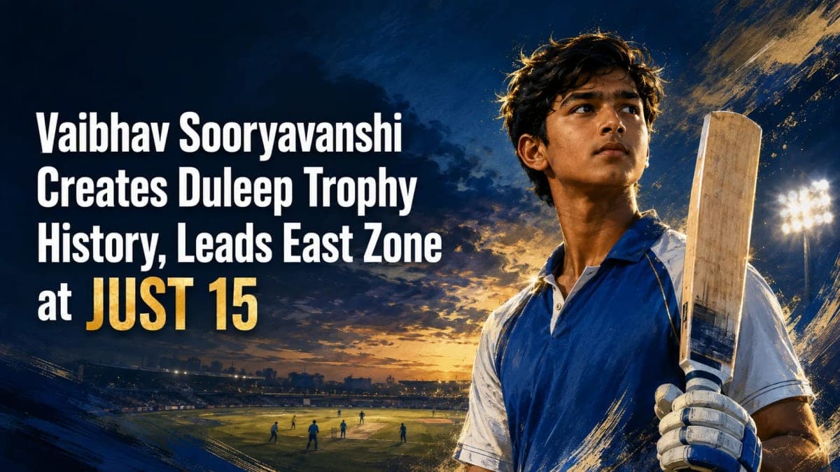 Vaibhav Sooryavanshi Creates Duleep Trophy History, Leads East Zone at Just 15