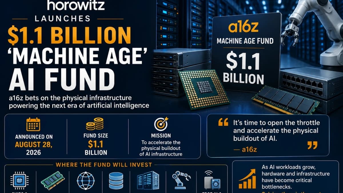 Andreessen Horowitz Bets $1.1 Billion on AI’s Next Bottleneck With New ‘Machine Age’ Fund