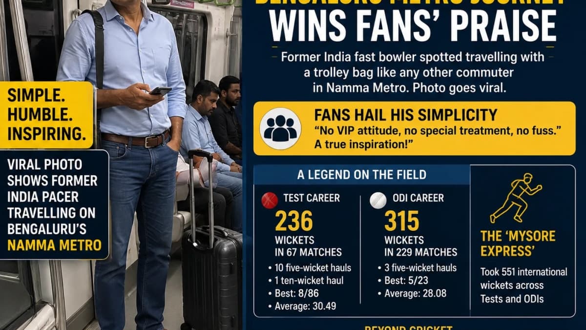Javagal Srinath’s Bengaluru Metro Photo Goes Viral, Fans Hail India Legend’s Simplicity