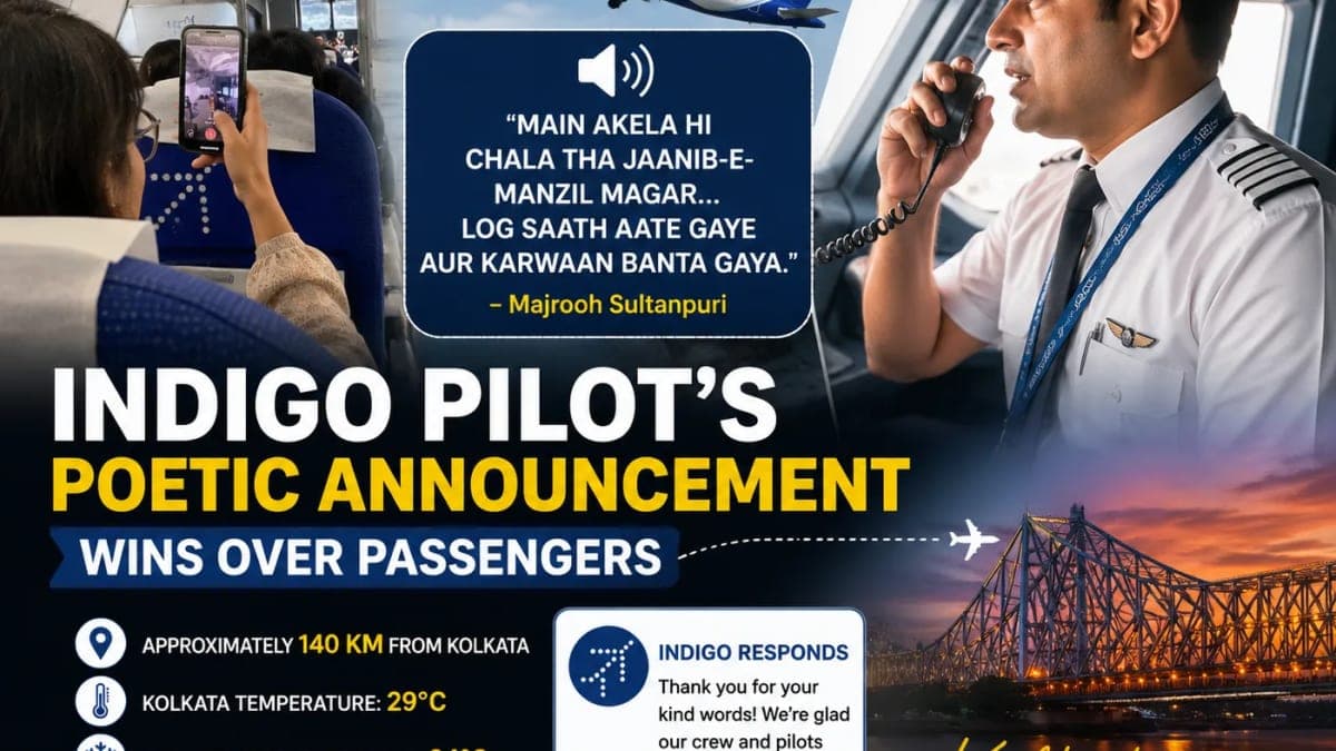 IndiGo Pilot Recites Majrooh Sultanpuri’s Famous Sher Before Kolkata Landing, Video Wins Hearts