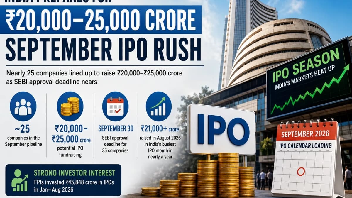 India Braces for ₹25,000 Crore IPO Rush in September as Nearly 25 Companies Line Up