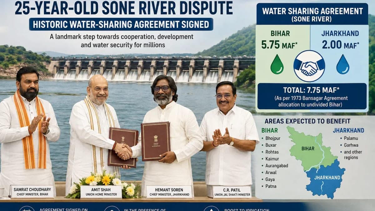 Bihar, Jharkhand End 25-Year Sone River Water Dispute in Landmark Agreement