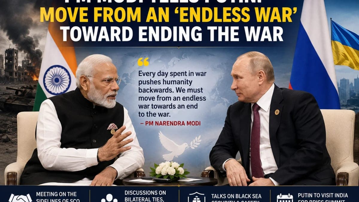 PM Modi Tells Putin ‘Endless War’ Must End, Backs Peace Efforts on Ukraine