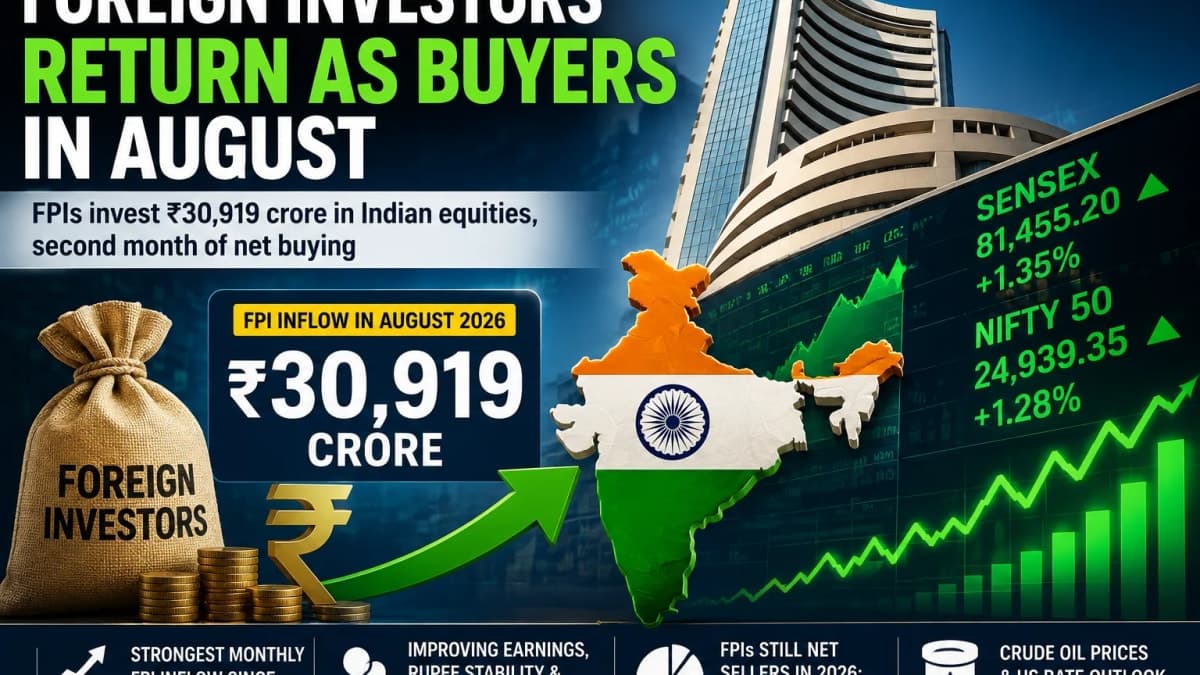 Foreign Investors Return to Indian Stocks, Pump ₹30,919 Crore in August