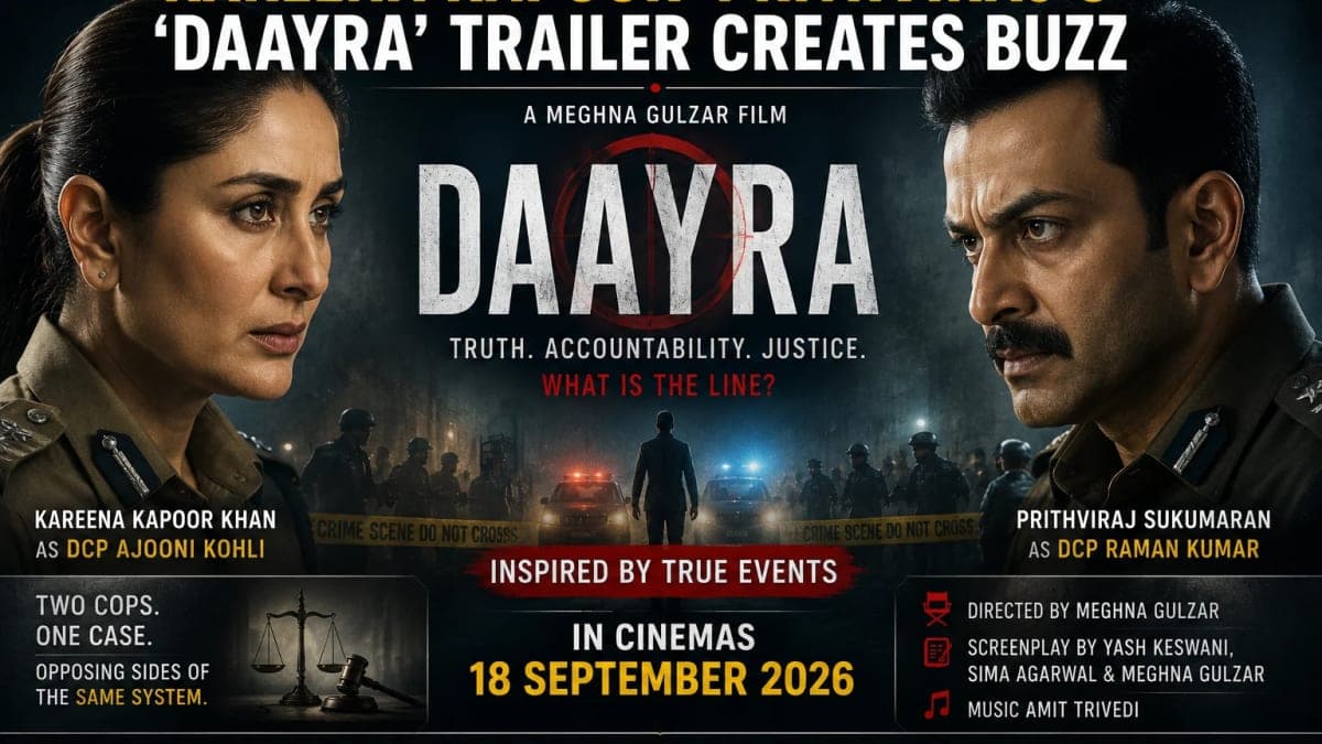 Kareena Kapoor–Prithviraj’s ‘Daayra’ Trailer Sparks Buzz With Intense Battle Over Law and Justice
