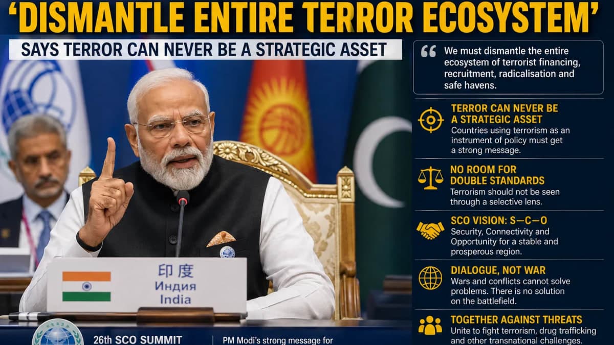 PM Modi at SCO Summit: ‘Dismantle Entire Terror Ecosystem’, Says Terror Can Never Be a Strategic Asset