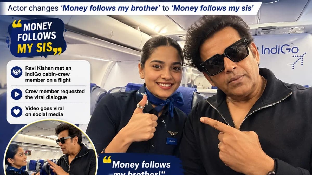 Ravi Kishan Gives Viral ‘Money Follows My Brother’ Dialogue an IndiGo Cabin-Crew Twist