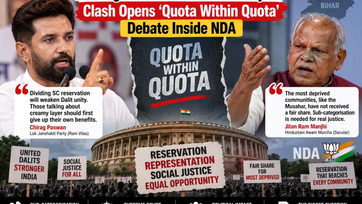 Chirag Paswan vs Jitan Ram Manjhi: Why ‘Quota Within Quota’ Has Sparked a Clash Inside NDA