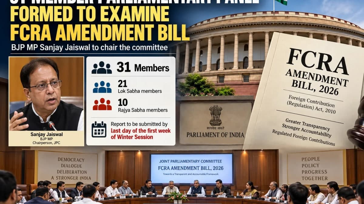 FCRA Amendment Bill: 31-Member Parliamentary Panel Formed, Sanjay Jaiswal to Lead Review