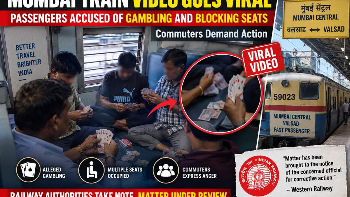 Mumbai-Valsad Train Video Goes Viral: Passengers Accused of Gambling and Blocking Seats
