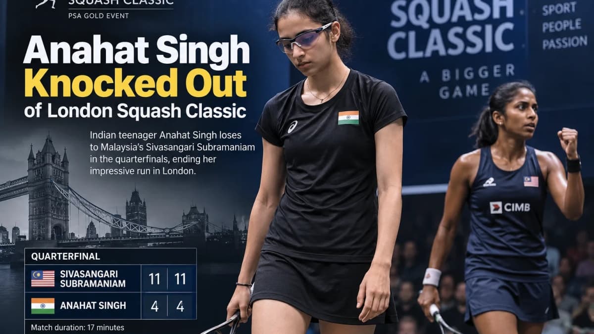 Anahat Singh Exits London Squash Classic After Quarterfinal Defeat to Sivasangari