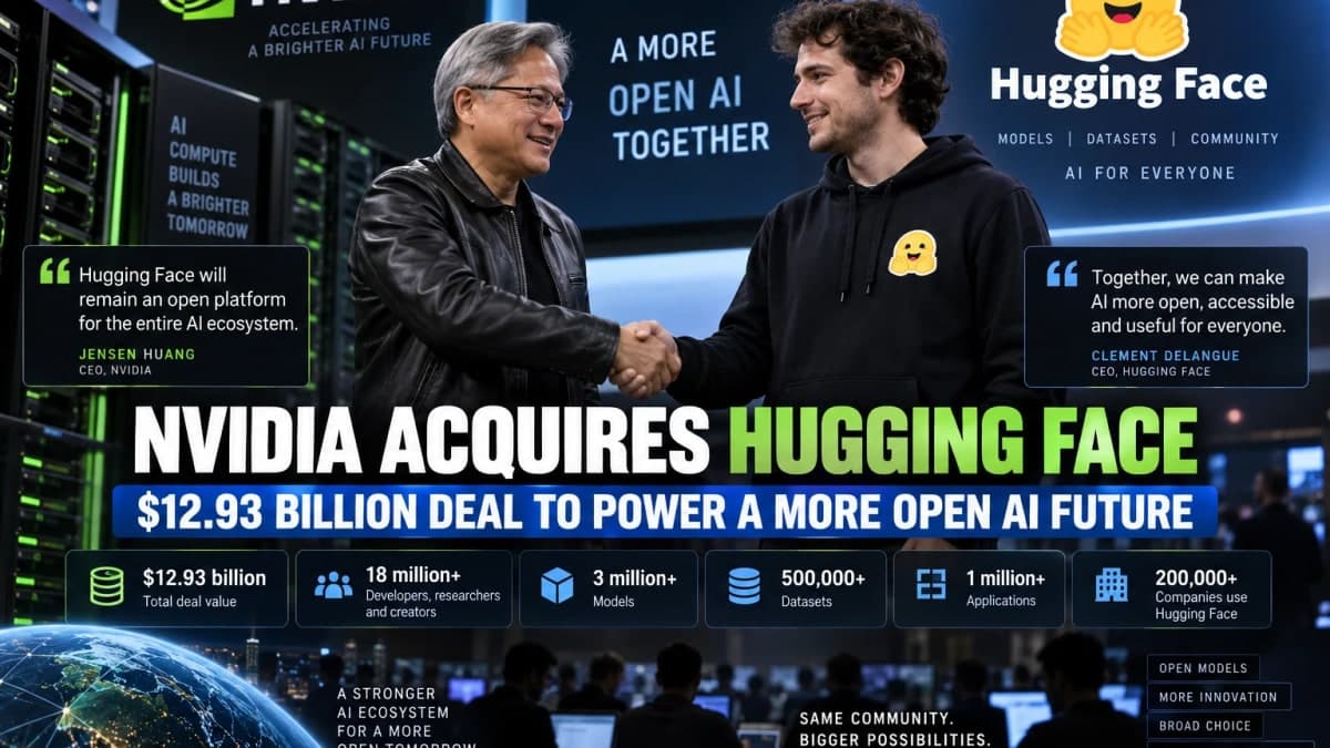 Nvidia’s $12.93 Billion Hugging Face Deal Puts a Key Open-AI Platform Under New Ownership
