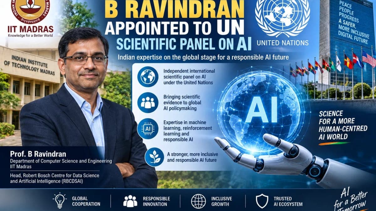 IIT Madras Professor B Ravindran Joins UN's Global Scientific Panel on Artificial Intelligence