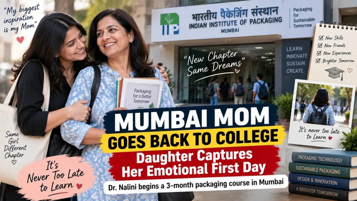Mumbai Mother Returns to College for 3-Month Course; Daughter Captures Her Emotional First Day