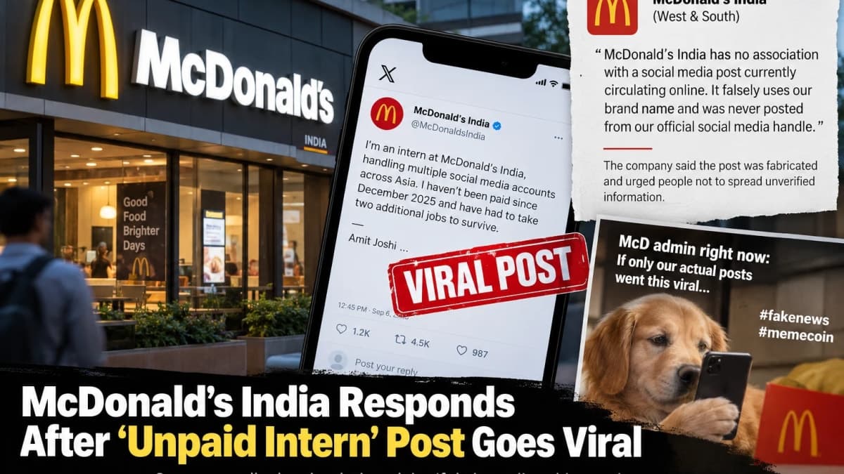 McDonald’s India Responds to Viral ‘Unpaid Intern’ Post, Says It Was Fake