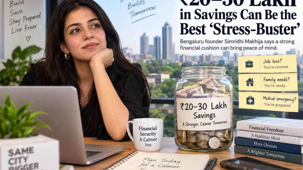 Bengaluru Founder Says Saving ₹20–30 Lakh Can Be a Powerful ‘Stress-Buster’