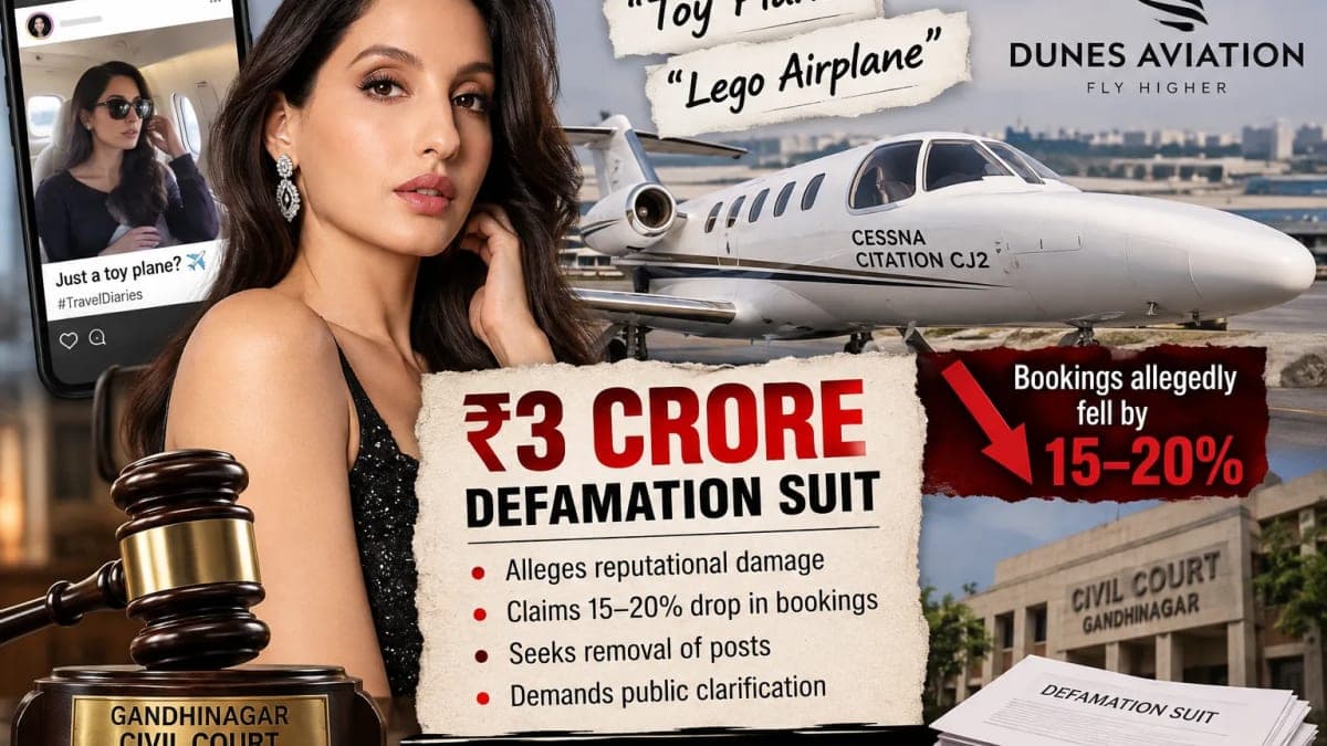 Nora Fatehi Faces ₹3 Crore Lawsuit After ‘Toy Plane’ Comments on Chartered Jet