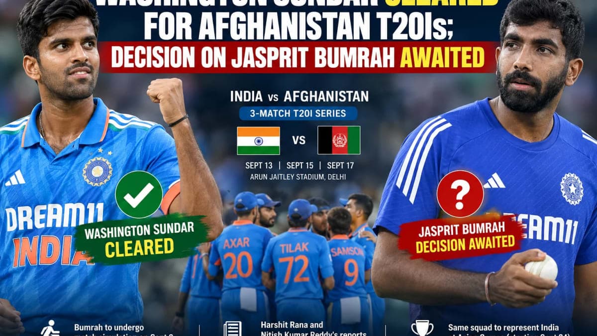 Washington Sundar Cleared for Afghanistan T20Is; Jasprit Bumrah Faces Final Fitness Test