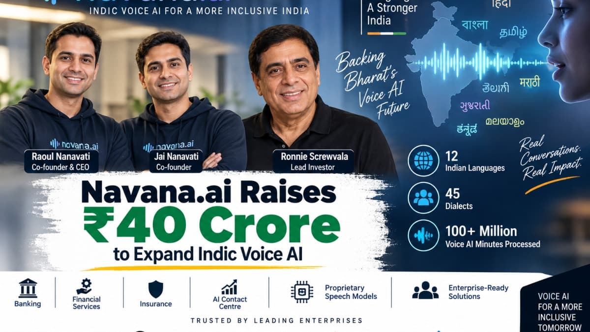Navana.ai Raises ₹40 Crore as Ronnie Screwvala Backs India's Indic Voice AI Push