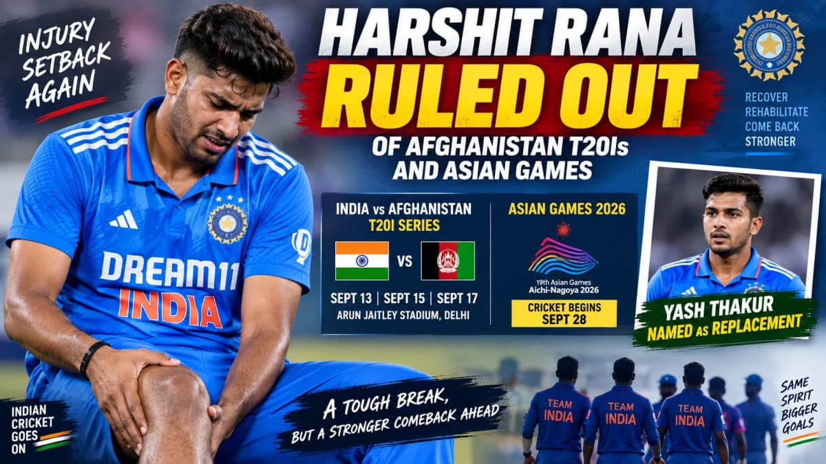 Harshit Rana Ruled Out of Afghanistan T20Is and Asian Games, Yash Thakur Named Replacement