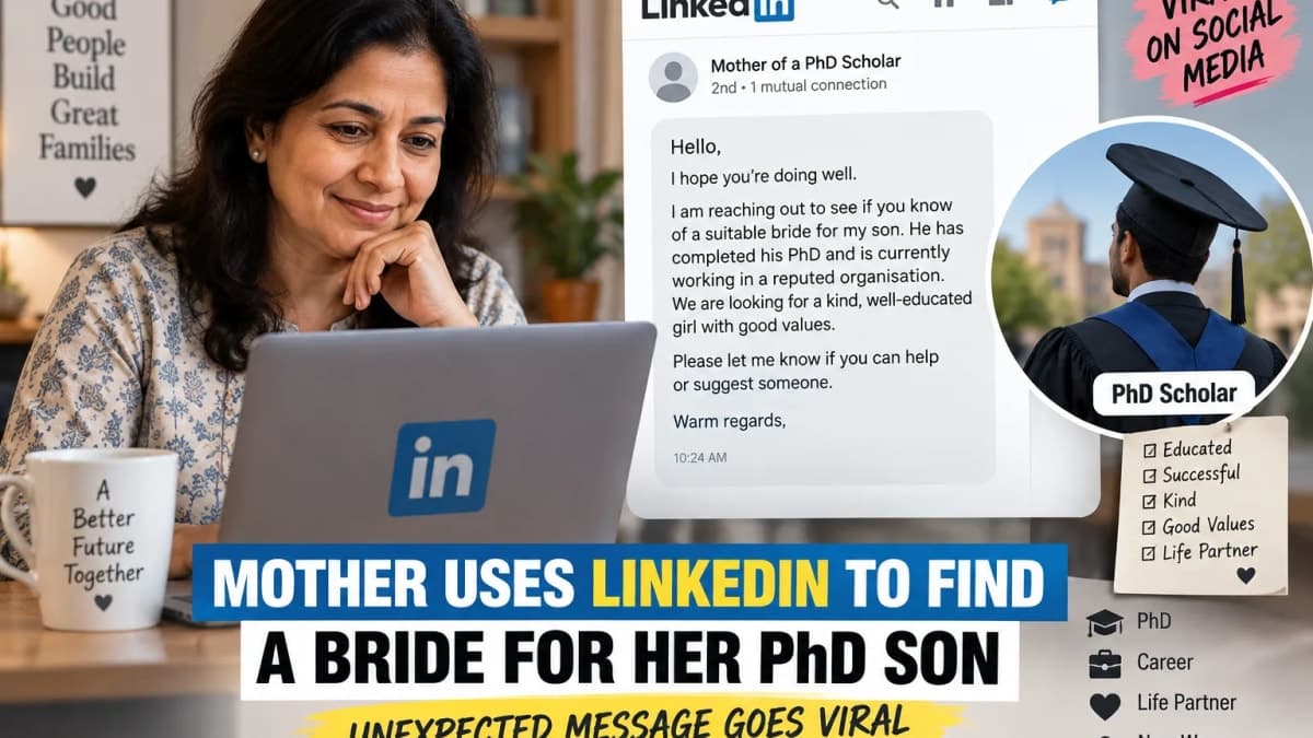 Mother Searches for a Bride for Her PhD Son on LinkedIn, Unexpected Message Goes Viral