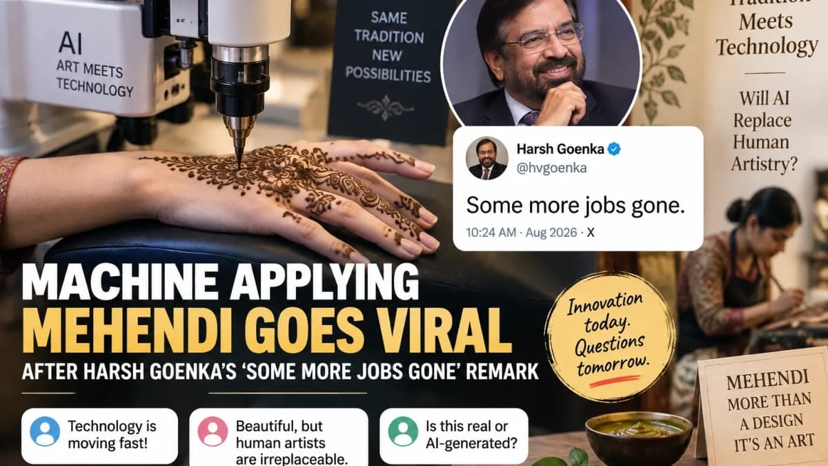 Harsh Goenka Shares Viral Mehendi Machine Video, ‘Some More Jobs Gone’ Remark Draws Reactions