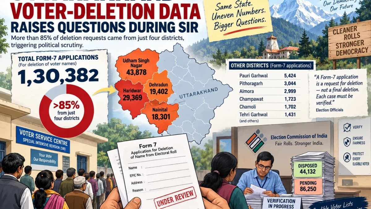 Uttarakhand SIR: 85% of Voter-Deletion Requests Come From Just Four Districts