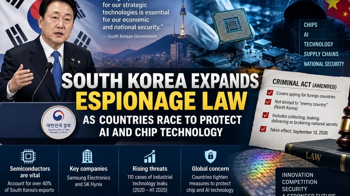 South Korea Expands Espionage Law as Global Fight Over AI and Chip Secrets Grows