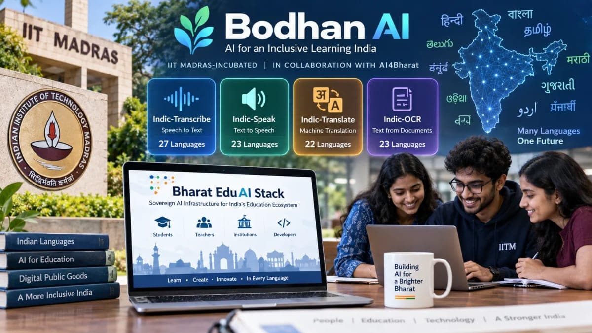 India Gets 4 Open AI Models for Its Languages: IIT Madras-Incubated Bodhan AI Targets the Education Gap