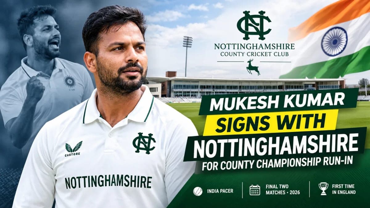 Mukesh Kumar Heads to England: India Pacer Signs With Nottinghamshire for Crucial County Championship Finale