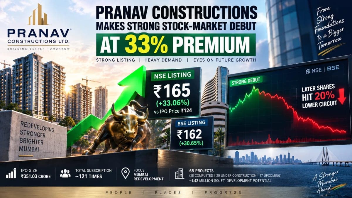 Pranav Constructions Shares List 33% Above IPO Price — But the Stock’s Next Move Grabs Attention