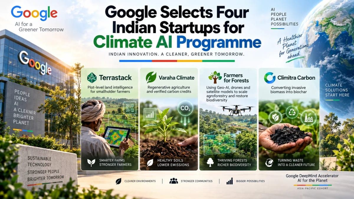 Google Picks 4 Indian Startups for Climate AI Programme — Here’s What They’re Building
