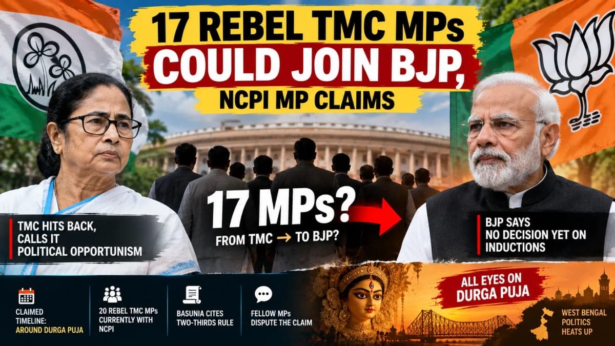 17 Rebel TMC MPs Could Join BJP Around Durga Puja, Basunia’s Claim Triggers Political Storm in Bengal