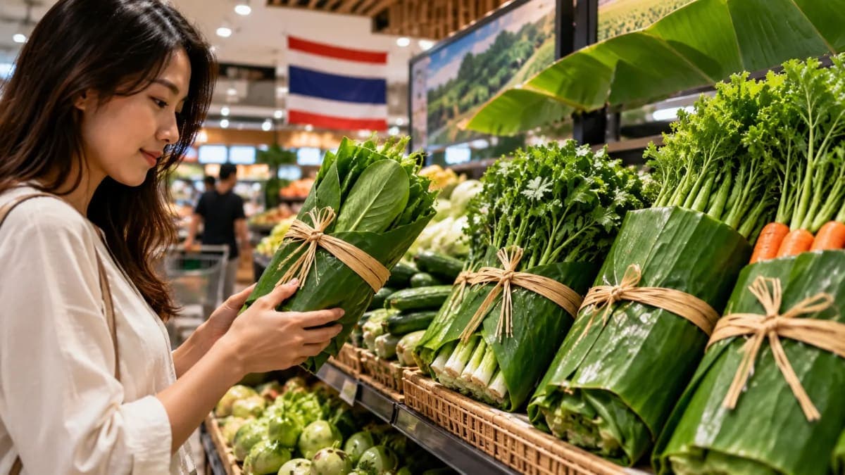 Thailand Supermarkets Are Wrapping Vegetables in Banana Leaves — Here’s the Real Story Behind the Viral Trend