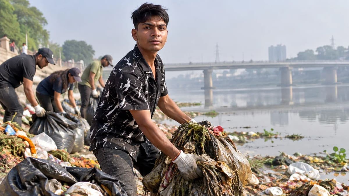Bittu Tabahi Removes 585 Kg Waste From Yamuna in 4.5 Hours as Cleanup Mission Expands Beyond Madhya Pradesh