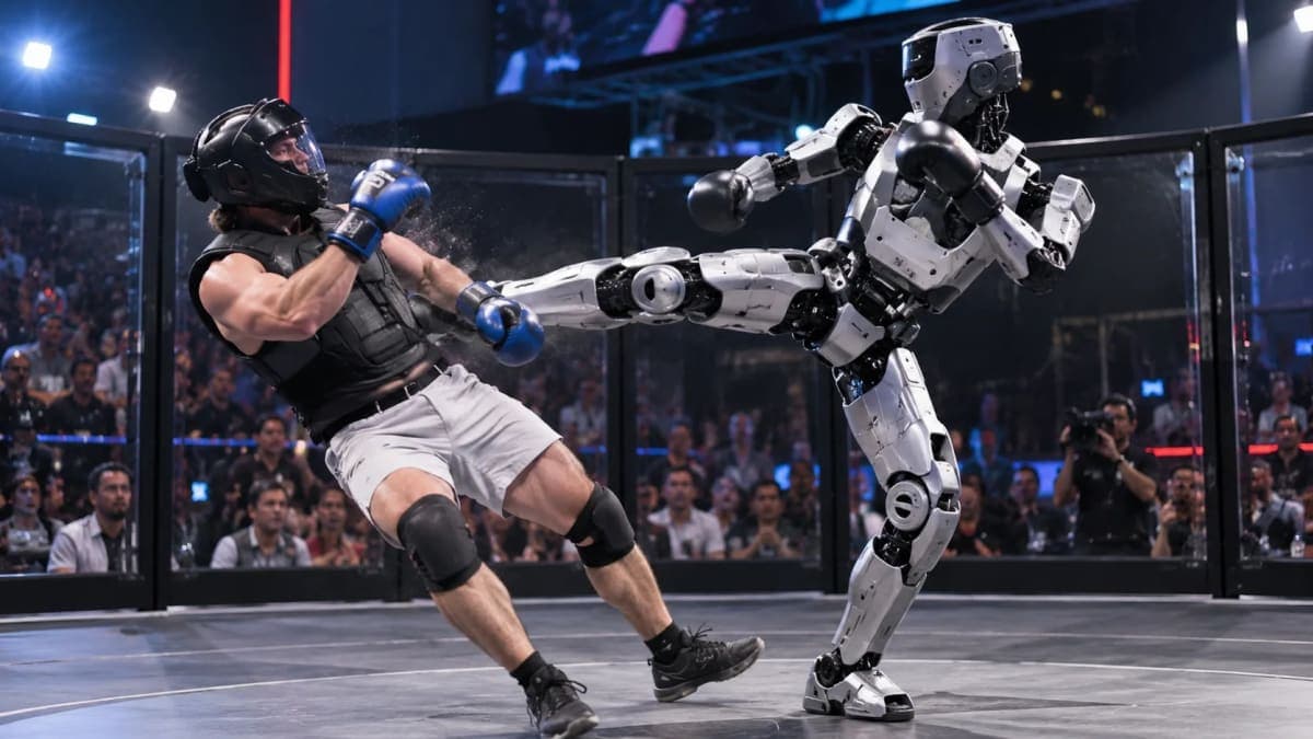 Human vs Humanoid Robot Fight Goes Viral as Frankie LaPenna Takes On 6-Foot Machine