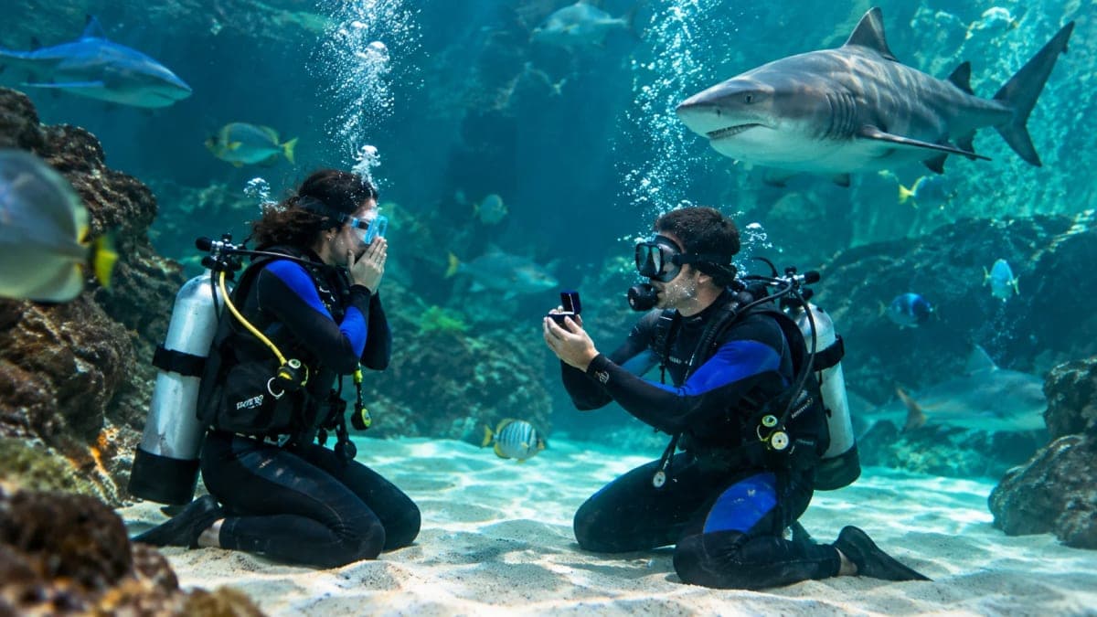 Man Takes Marriage Proposal to New Depths, Pops the Question Inside a Shark Tank