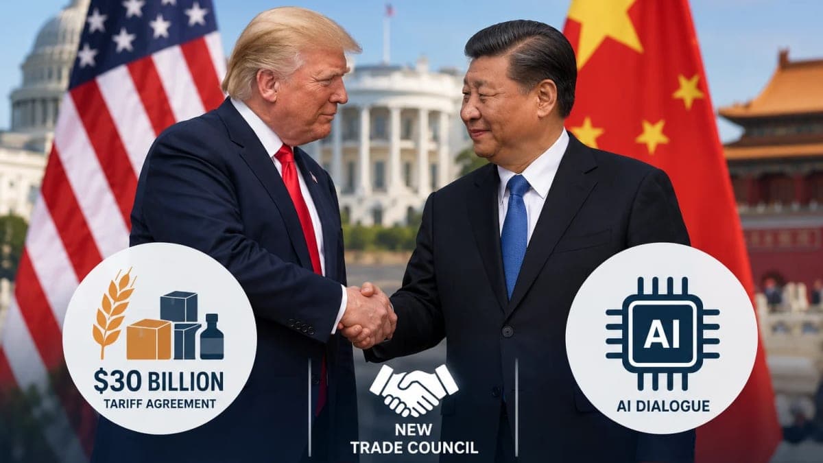US, China Agree on $30 Billion Tariff Treatment, Launch AI Dialogue After Trump-Xi Talks