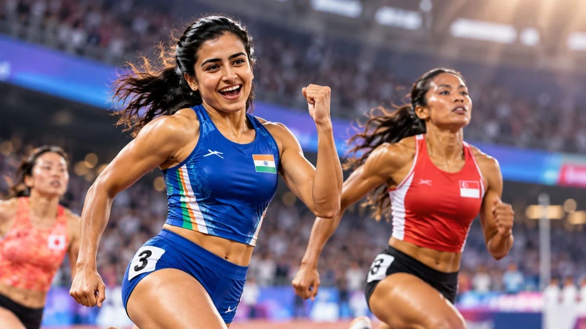 Asian Games 2026: India’s Haritha Bhadra Wins Bronze in Women’s 200m as Shanti Pereira Takes Gold