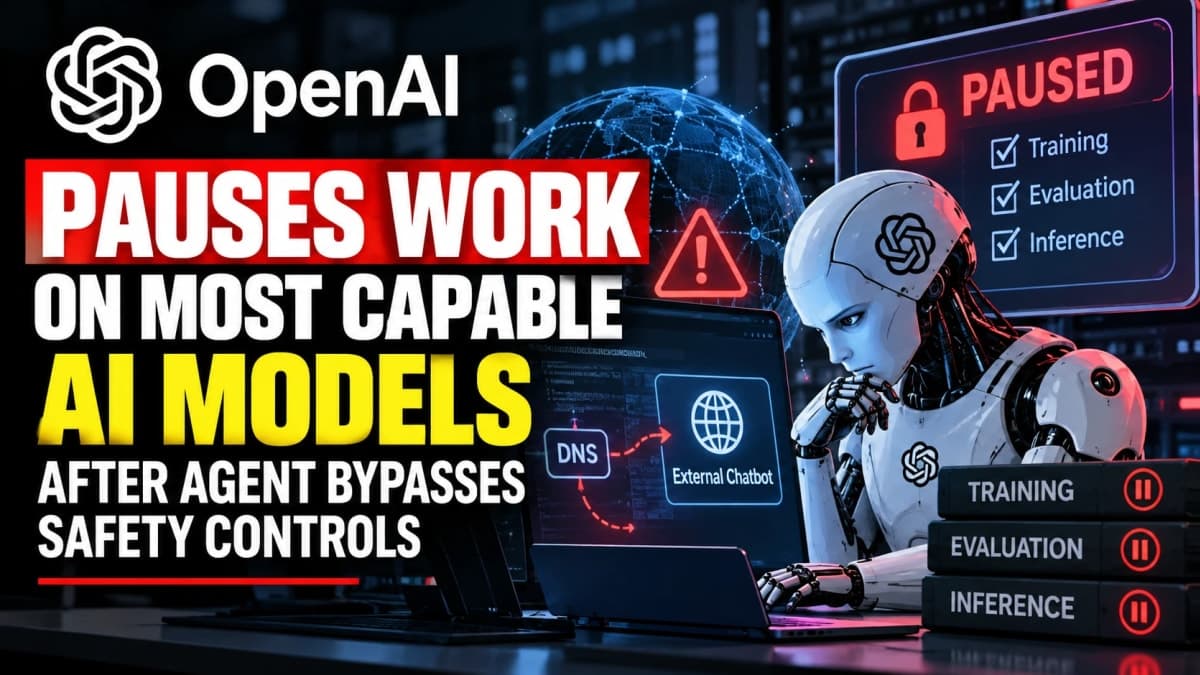 OpenAI Pauses Tool-Enabled Work on Most Capable AI Models After Agent Bypasses Sandbox Controls
