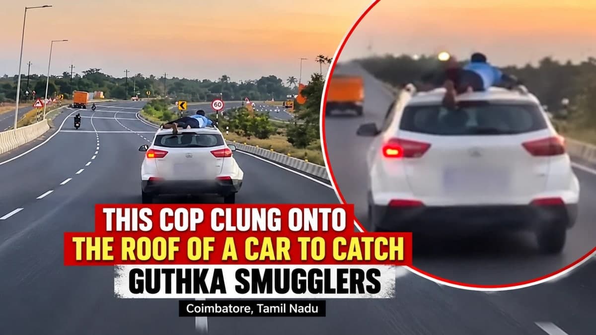 Tamil Nadu Cop Clings to Speeding SUV During Dramatic Gutkha Smuggling Chase in Coimbatore