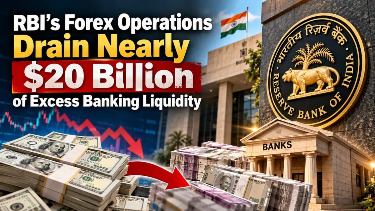 RBI’s Forex Operations Drain Nearly $20 Billion From Banking Liquidity as Central Bank Steps Up Cash Management