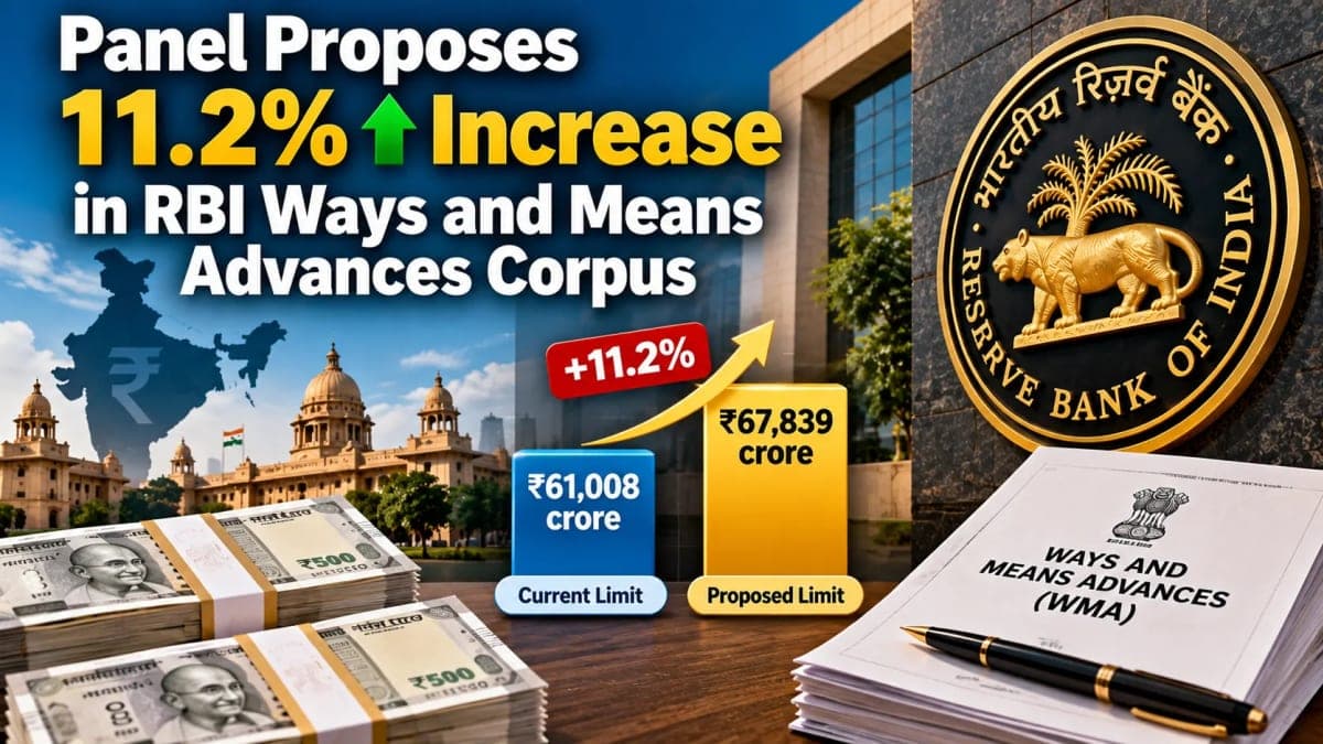 RBI Panel Proposes 11.2% Increase in States’ WMA Limit to ₹67,839 Crore