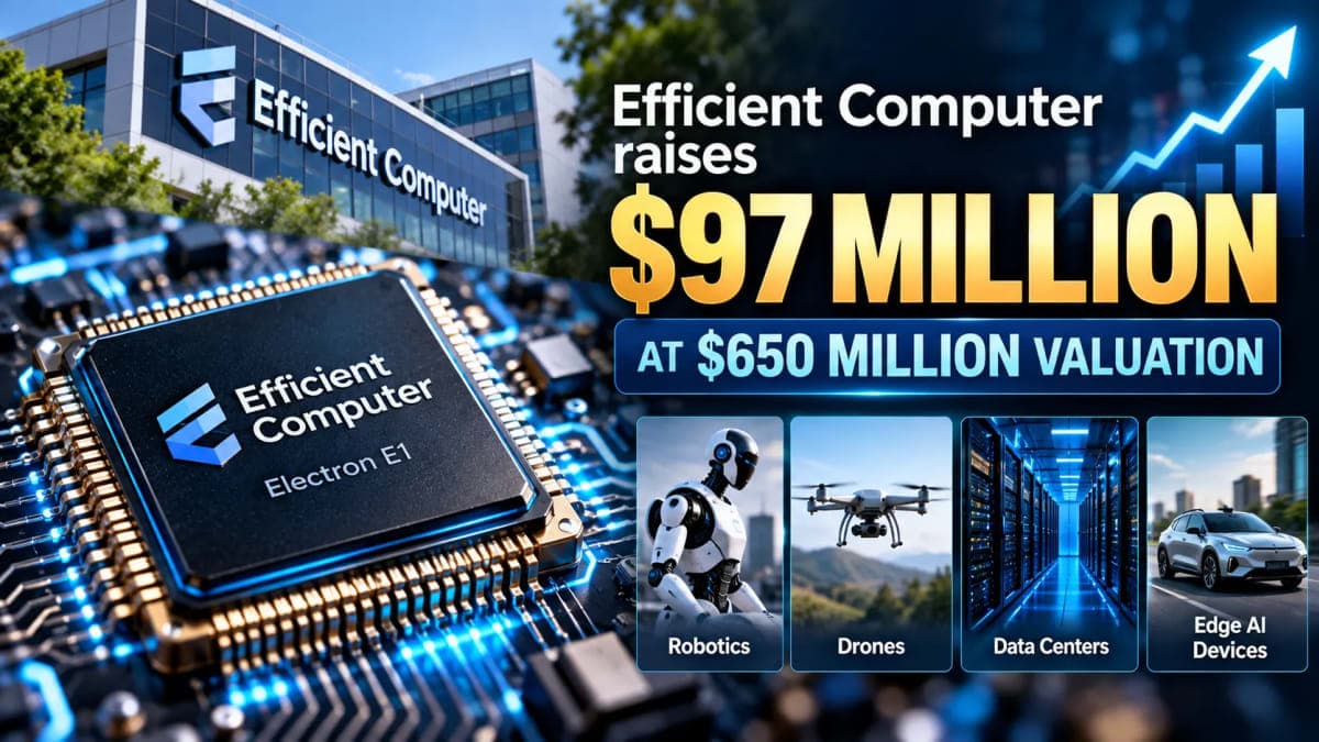 Efficient Computer Raises $97 Million at $650 Million Valuation to Scale Energy-Efficient Chips
