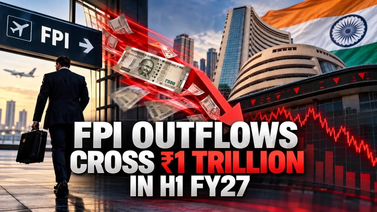 FPI Outflows Cross ₹1 Trillion in H1 FY27 as Global Pressures Weigh on Indian Markets