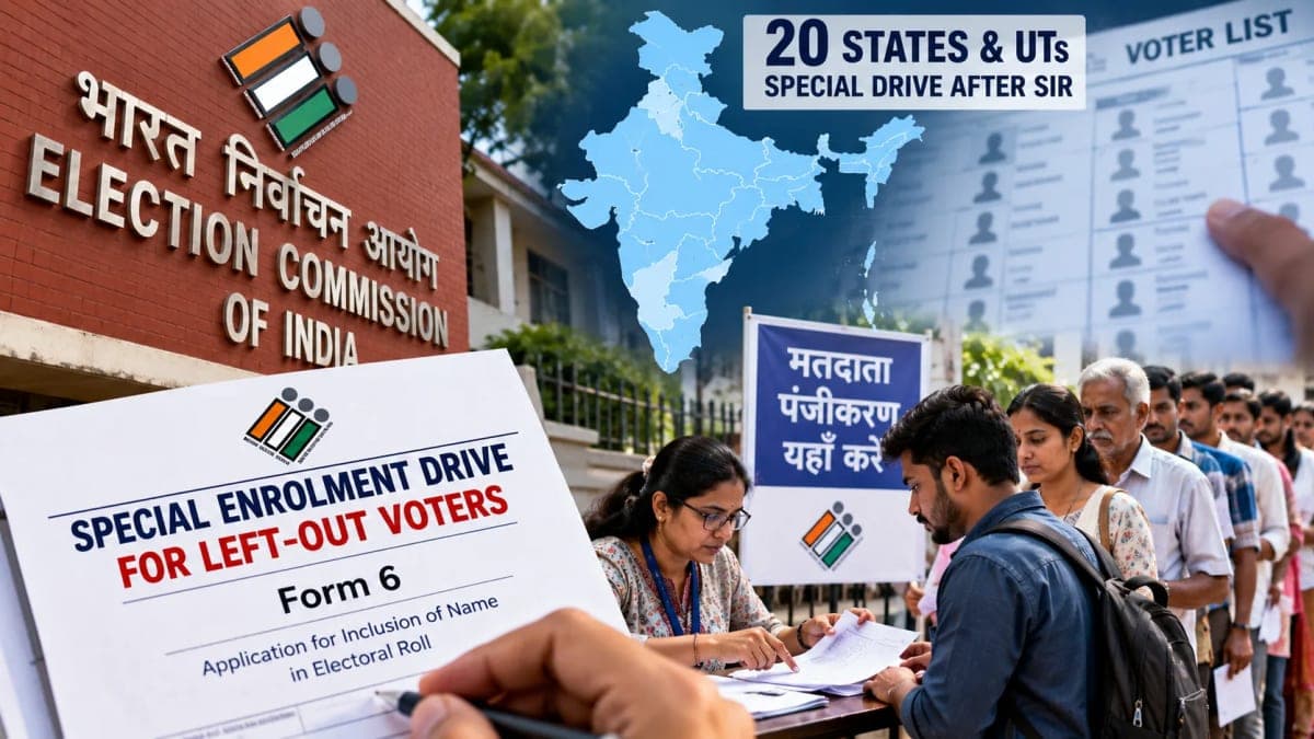 Election Commission Orders Special Enrolment Drive for ‘Left-Out’ Voters in 20 States and UTs After SIR