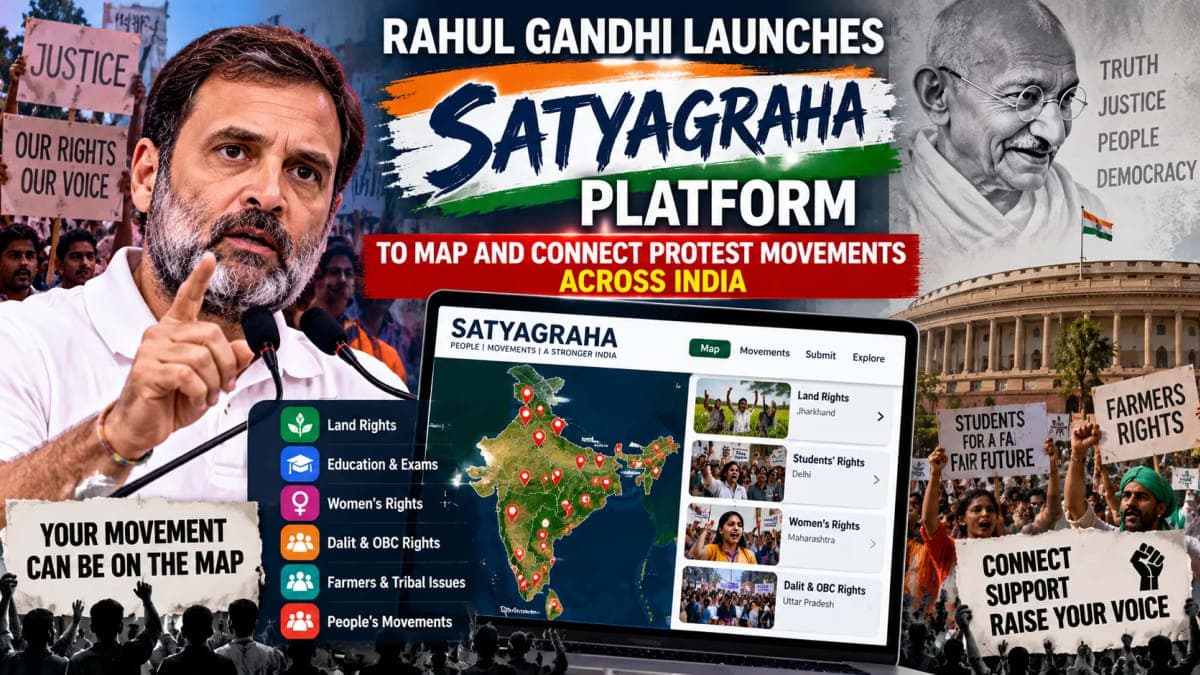Rahul Gandhi Launches ‘Satyagraha’ Platform to Map and Connect Protest Movements Across India
