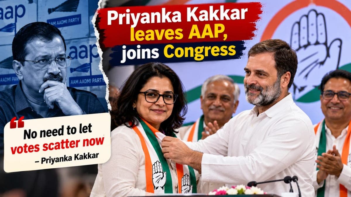 Priyanka Kakkar Leaves AAP, Joins Congress; Says There Is ‘No Need to Let Votes Scatter Now’