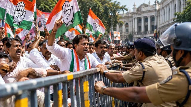 Congress Rally in Kolkata Demands CEC Gyanesh Kumar’s Arrest; Police Stop March Midway